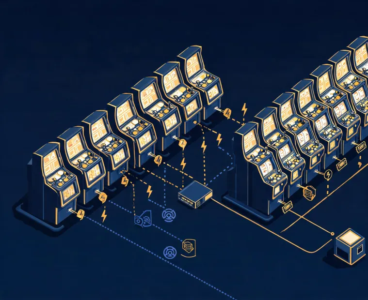 Casino floor commissioning illustration